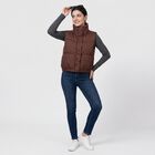 Women's Wine Stand Collar Puffer Jacket, Wine, small