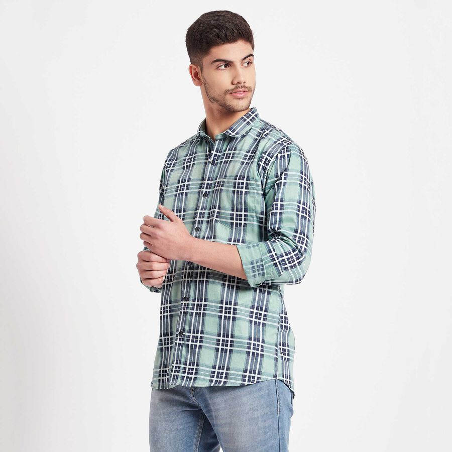Checks Casual Shirt, हल्का हरा, large image number null