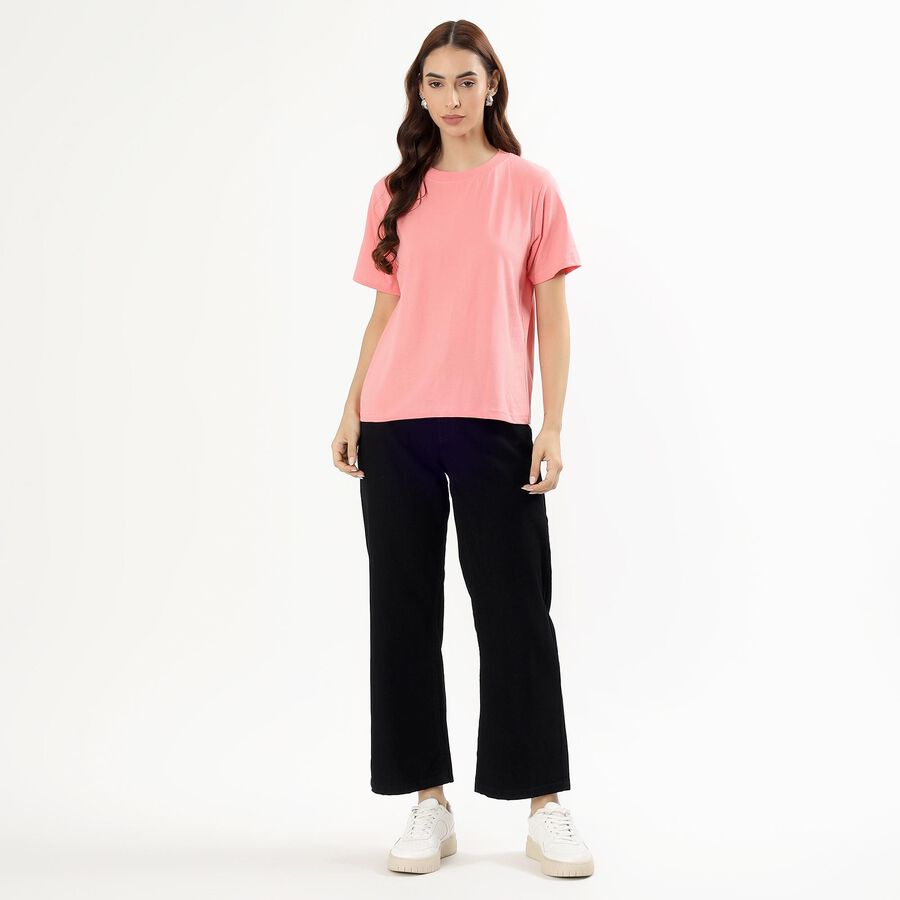 Women's Jet Black Wide-Leg High-Rise Jeans, Black, large image number null