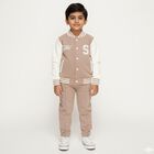 Boys' Beige Varsity Neck Embroidered Baba Suit, गहरा पीला, small image number null