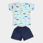 Infant Boys' 100% Cotton Baba Suit , एक्वा, small image number null