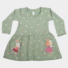 Infants' Mint Green Fit and Flare Bunny Print Frock, हल्का हरा, small