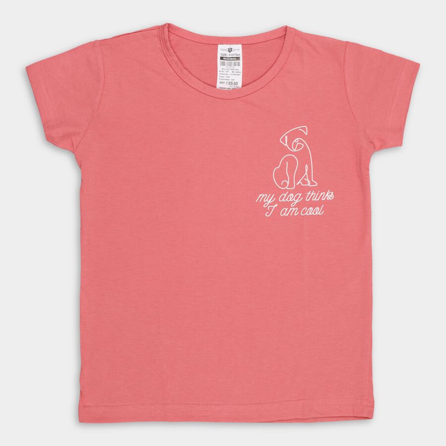 Girls' T-Shirt , गुलाबी, large image number null
