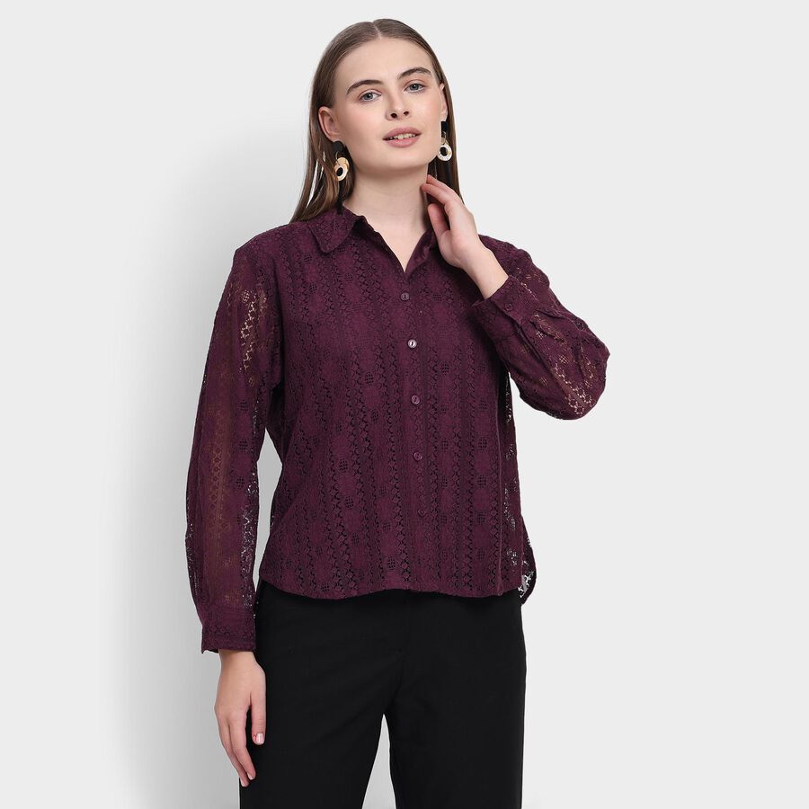 Ladies' Shirt, वाइन, large image number null