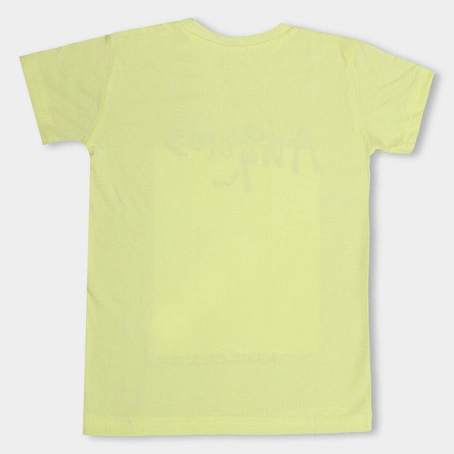 Boys' 100% Cotton Half Sleeves T-Shirt, पीला, large image number null