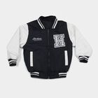 Boys' Navy Blue Varsity Jacket, Navy Blue, small