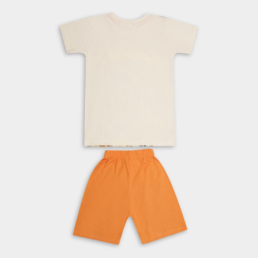 Boys' 100% Cotton Knit Baba Suit, ऑफ व्हाइट, large