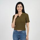 Women's Olive Green Top, Olive, small