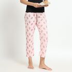 Ladies' Soft Pink Printed Cotton Blend Full-Length Pyjama, Light Pink, small image number null