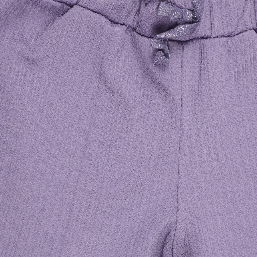 Girls' Soft Lavender Wide-Leg Elastic Waist Capri, लाइलेक, large image number null