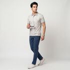 Men's Grey Cotton Polo Neck Polo T-Shirt, Light Grey, small