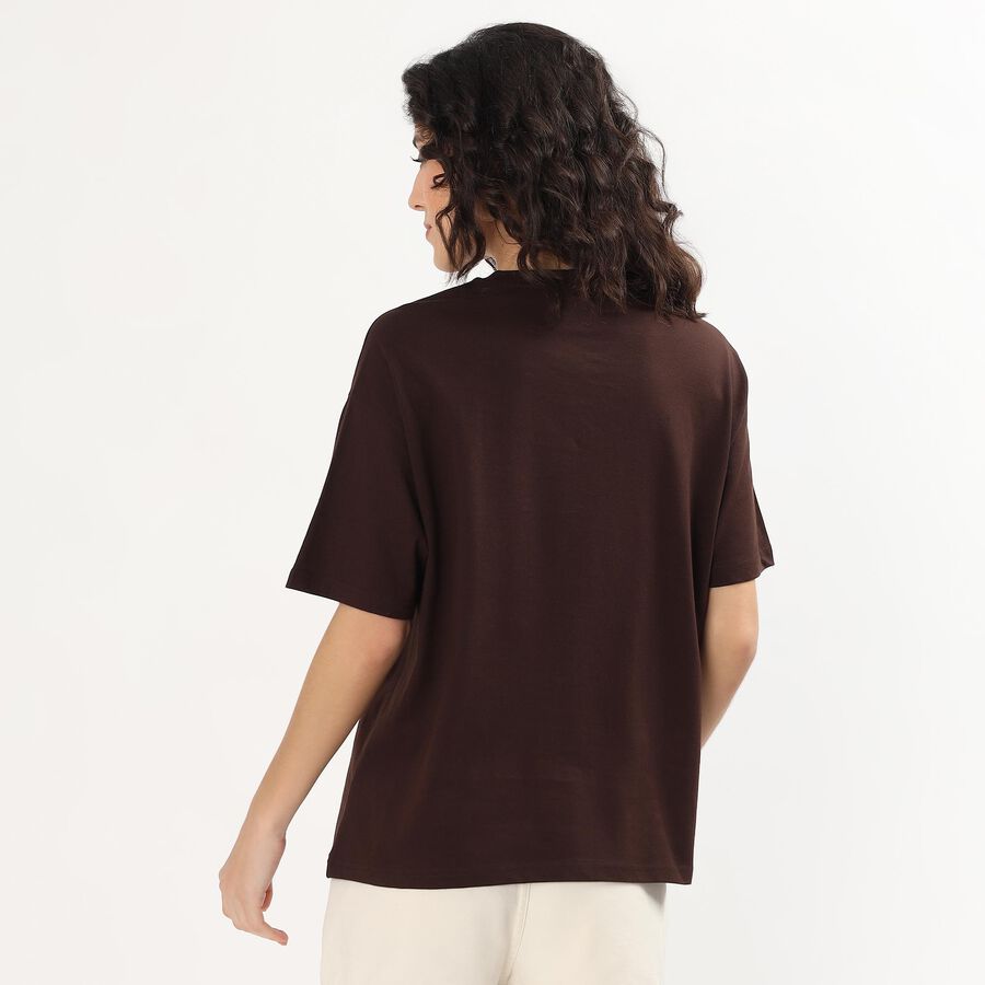 Ladies' Round Neck T-Shirt, Brown, large image number null