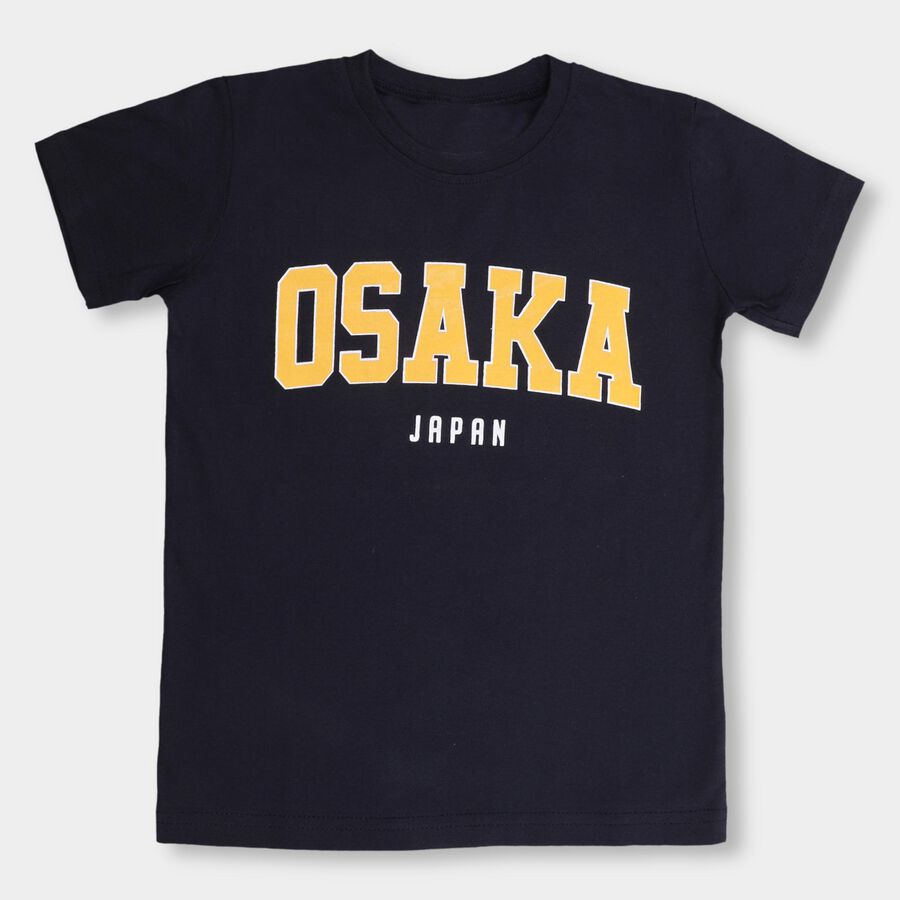 Boys' Half Sleeves T-Shirt , Navy Blue, large image number null