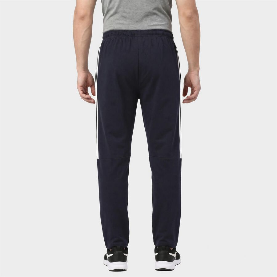 Men's Navy Blue Jogger Fit Side-Striped Track Pants, Navy Blue, large