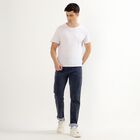 Men's Washed Indigo Slim Fit Jeans, Dark Blue, small