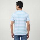 Men's Aqua Henley Neck Casual Half Sleeve T-Shirt, Aqua, small