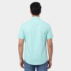 Men's Teal Classic Collar Casual Shirt, एक्वा, small