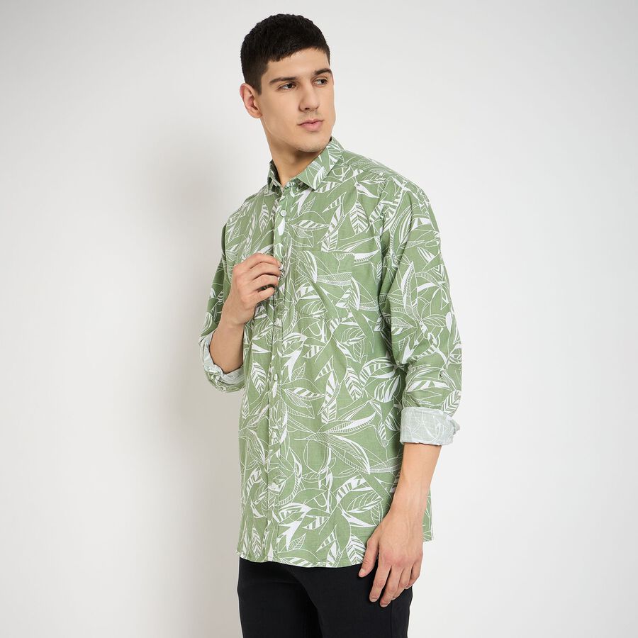 Men's 100% Cotton Casual Shirt, हल्का हरा, large image number null