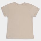 Infants' Beige Cotton Round Neck Animal Print Baba Suit, Beige, small