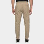 Men's Beige Straight Fit Track Pants, गहरा पीला, small
