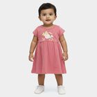 Infants' Pink Regular Fit Peter Pan Collar Cotton Frock, Light Pink, small