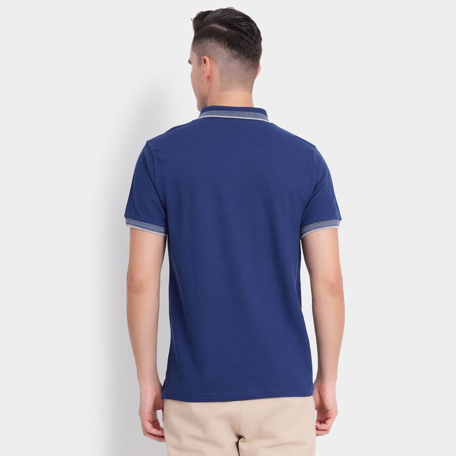 Men's Collared Half Sleeves T-Shirt, नेवी ब्लू, large image number null