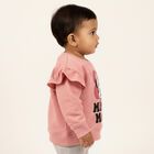 Infants Light Pink Cotton Crew Neck Casual Sweatshirt, हल्का गुलाबी, small image number null