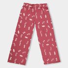 Girls' Bright Multicolor Printed Regular Fit Pyjama, Wine, small image number null