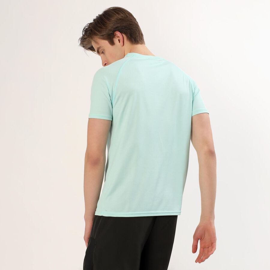 Men's Light Aqua Crew Neck Athleisure T-Shirt, Aqua, large