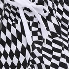 Boys' Black and White Regular Fit Checkerboard Printed Bermuda Shorts, Black, small