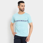 राउन्ड नेक टी-शर्ट, मिश्रित नीला, small image number null