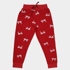 Girls' Red Cotton Blend Pyjama, Red, small