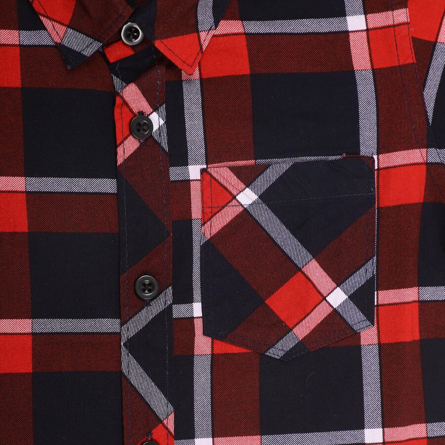 Boys' 100% Cotton Casual Shirt, लाल, large image number null