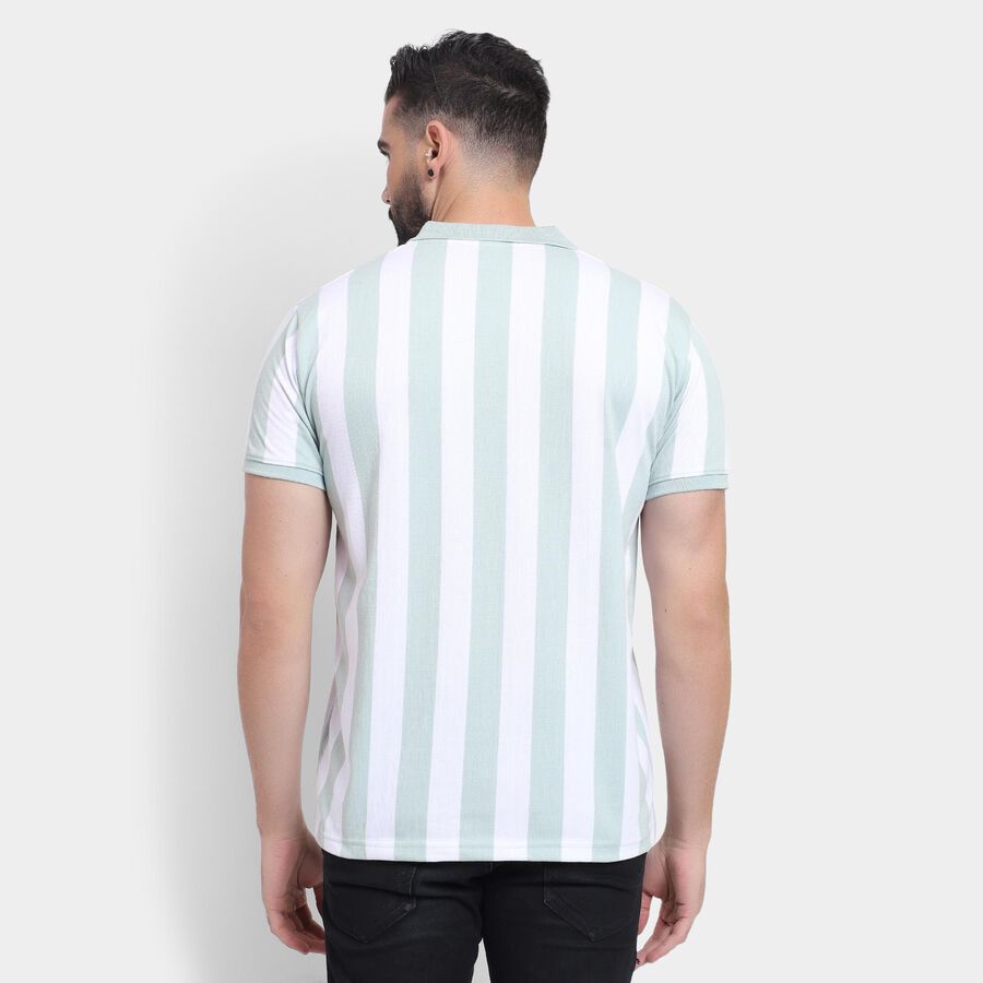 Men's Collared Half Sleeves T-Shirt , हल्का हरा, large image number null