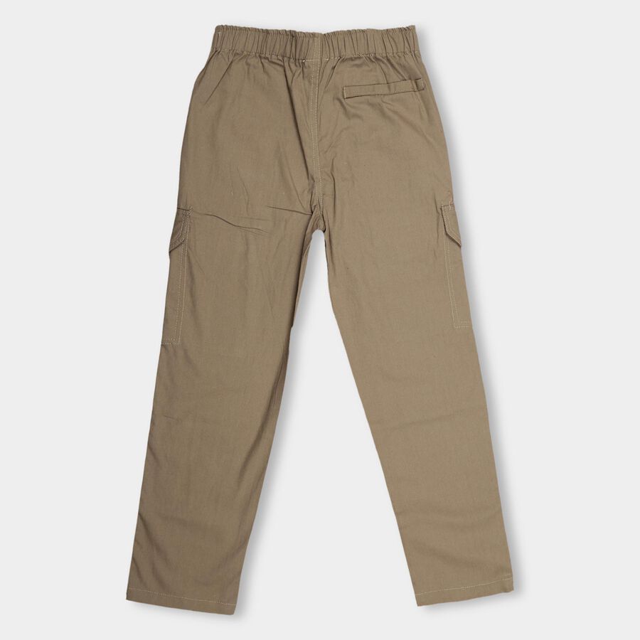 Boys' 100% Cotton Cross Pocket Trouser, Khaki, large image number null