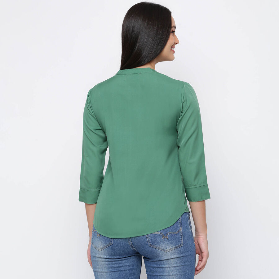 Solid 3/4th Sleeves Shirt, Light Green, large image number null