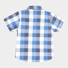 Infants Checks Regular Collar Shirt, Mid Blue, small image number null