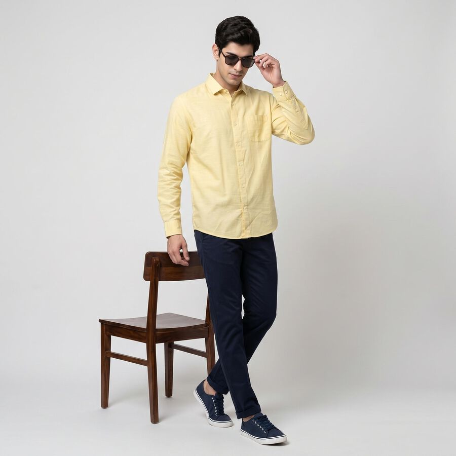 Men Yellow Casual Shirt, पीला, large