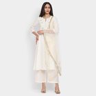 Ladies' Kurta Pyjama Set with Dupatta, ऑफ व्हाइट, small image number null