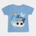 Infants' 100% Cotton T-Shirt , मध्यम नीला, small image number null