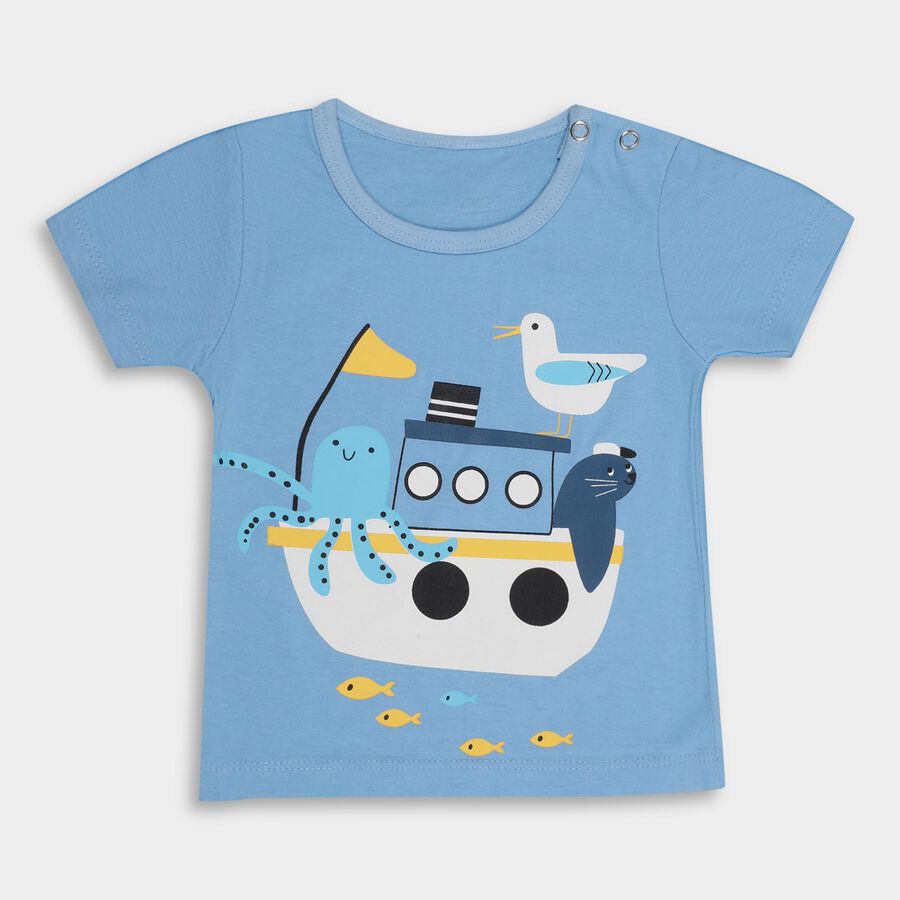 Infants' 100% Cotton T-Shirt , मध्यम नीला, large image number null