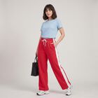 Women's Fuchsia Straight Fit Side-Striped Track Pants, रानी (फ्यूशिया), small