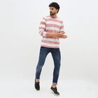 Men's Light Pink and White Crew Neck Casual T-Shirt, Light Pink, small image number null