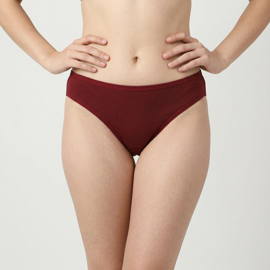 Women's Maroon Regular Fit Solid Panty, Maroon, large