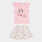 Infants Cotton Skirt Top Set, Light Pink, small image number null