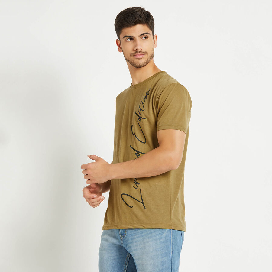 Round Neck T-Shirt, Olive, large image number null