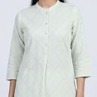 Women's Light Green Cotton Kurta, हल्का हरा, small