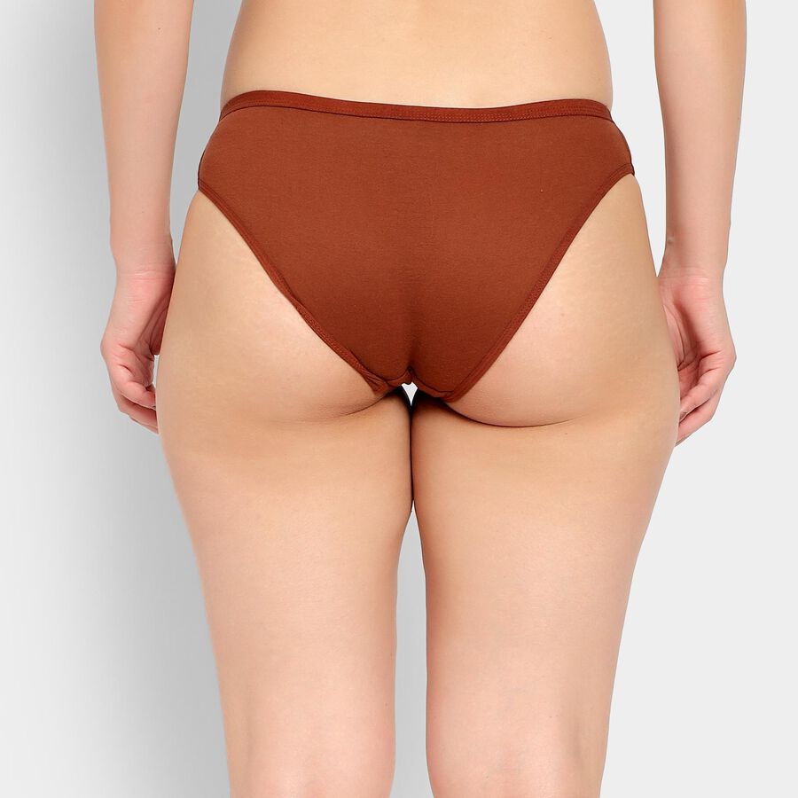 Ladies' 100% Cotton Panty, Brown, large image number null