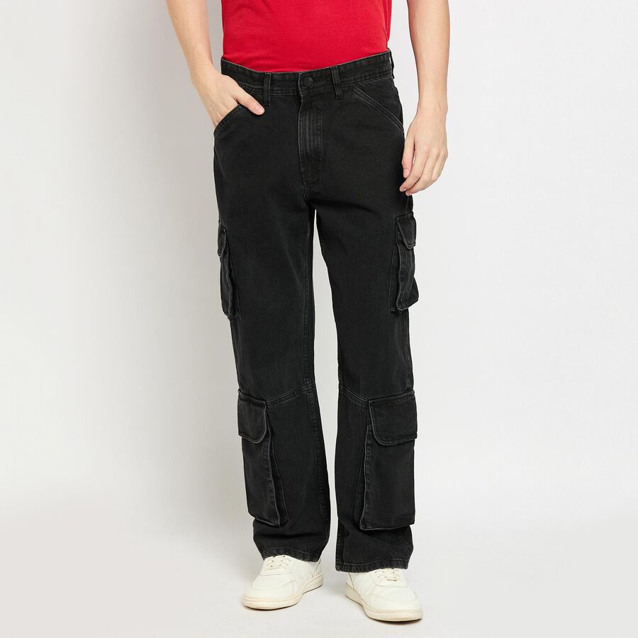 Men's 100% Cotton Jeans , Black, large image number null