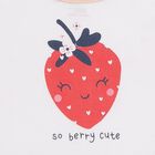 Girls' White and Peach Strawberry Print A-Line Frock, हल्का गुलाबी, small image number null